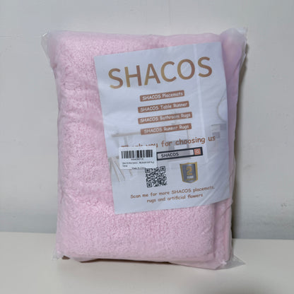 SHACOS Microfiber Bath Rug Set of 2, Pink, Non Slip Washable