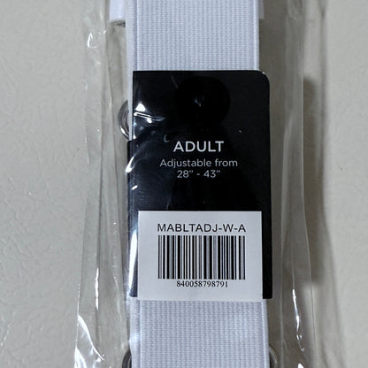 Marucci Adjustable Elastic Baseball Belt, Adult, White