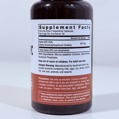 Force Factor Alpha GPC 600 mg, 60 Vegetable Capsules, Exp 02/2028
