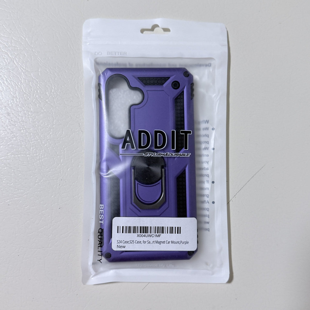 Galaxy S24 / S25 Case Purple Ring Kickstand Magnetic Car Mount