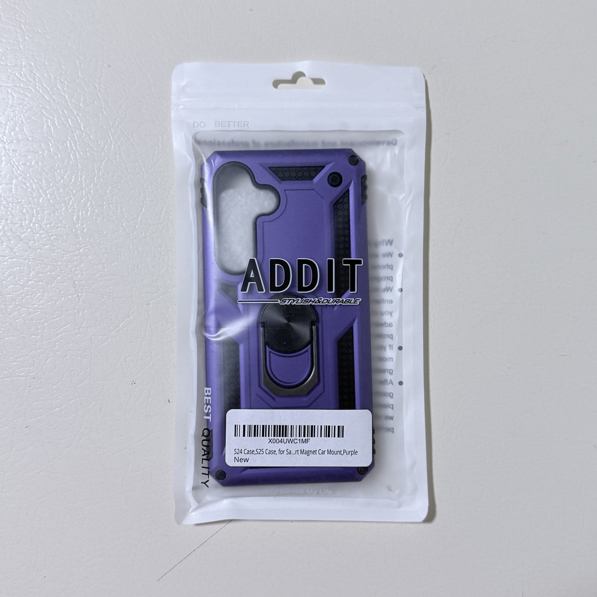 Galaxy S24 / S25 Case Purple Ring Kickstand Magnetic Car Mount