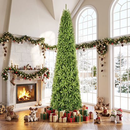 7.5 FT Artificial Pencil Christmas Tree with Metal Stand