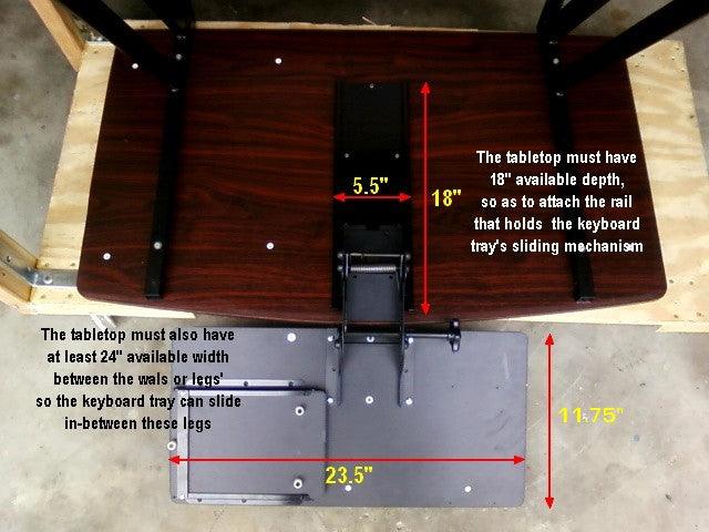 DKBDK Ergonomic Keyboard Shelf w/Mouse Tray - Slides in and out - For desk or table