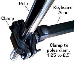 DWPW240 Extra Long Pole Keyboard Arm  24 inch Pole or Wall Keyboard Arm 100% Metal