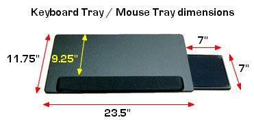 DKBDK Ergonomic Keyboard Shelf w/Mouse Tray - Slides in and out - For desk or table