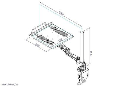 DLAC2 Laptop Desk Mount Stand Tray Arm with C Clamp