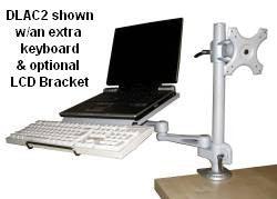 DLAC2 Laptop Desk Mount Stand Tray Arm with C Clamp