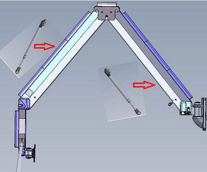 DW630W  Extra Long Reach Wall Monitor Arm  Over the Bed 63 inch long
