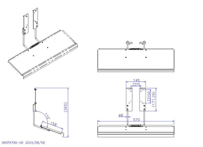 DW630_KB  VESA Compatible Add-On Keyboard Tray for Monitor mount or Wall