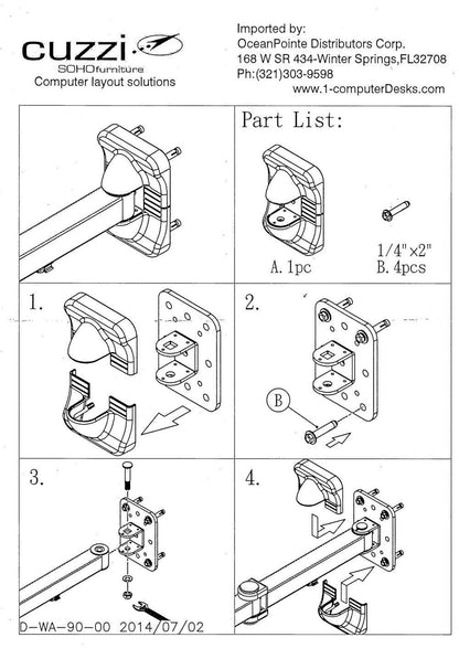 DP125 12.5 inch Universal Monitor Pole Arm Mount Bracket VESA
