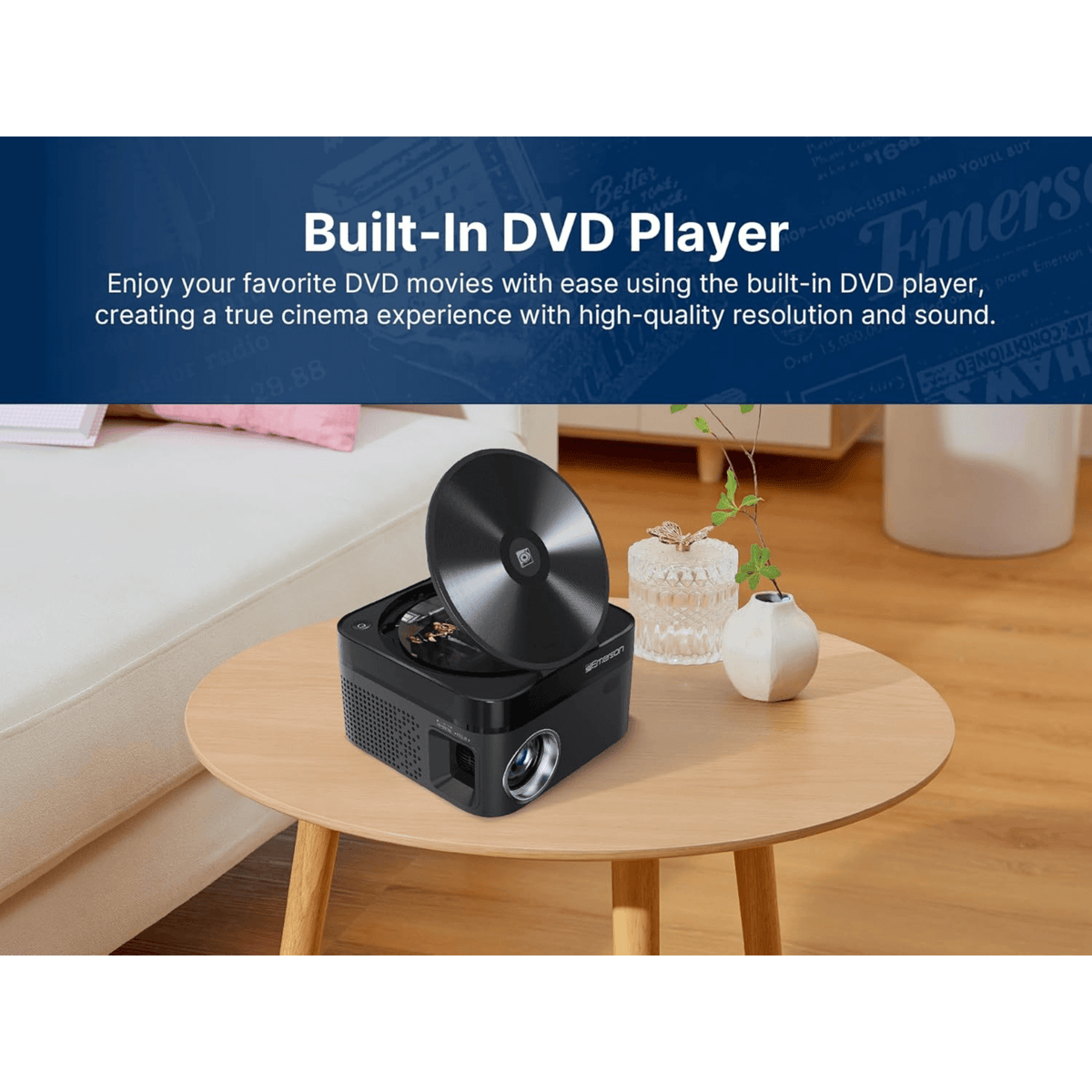Emerson 120" Home Theater LCD Projector with Built-In DVD Player
