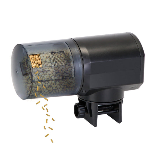 Automatic Fish Feeder 8.45OZ Capacity Electric Fish Food Dispenser for Fish Tank Aquarium Moisture-Proof Fish Feed Timer with 4 Programmable Modes Adj