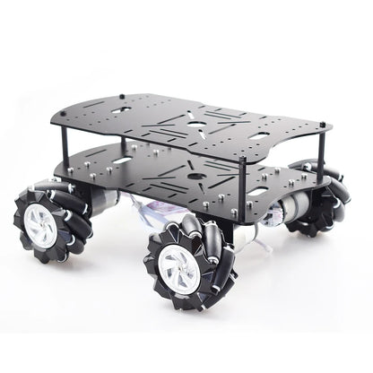 15KG Load 4WD 80mm Mecanum Wheel RC Robot Car Chassis with DC 12V Encoder Motor for Arduino Raspberry Pi DIY Project STEM Toy