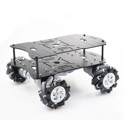 15KG Load 4WD 80mm Mecanum Wheel RC Robot Car Chassis with DC 12V Encoder Motor for Arduino Raspberry Pi DIY Project STEM Toy