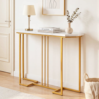 Console Table with Metal Legs - Rustic Brown