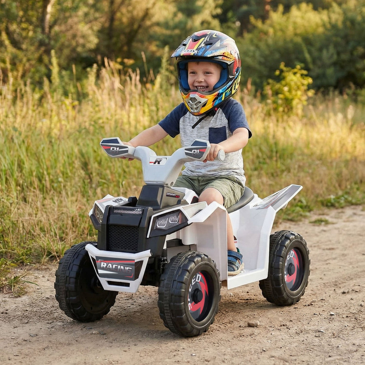6V Kids Electric ATV Quad Car with Detachable Trailer
