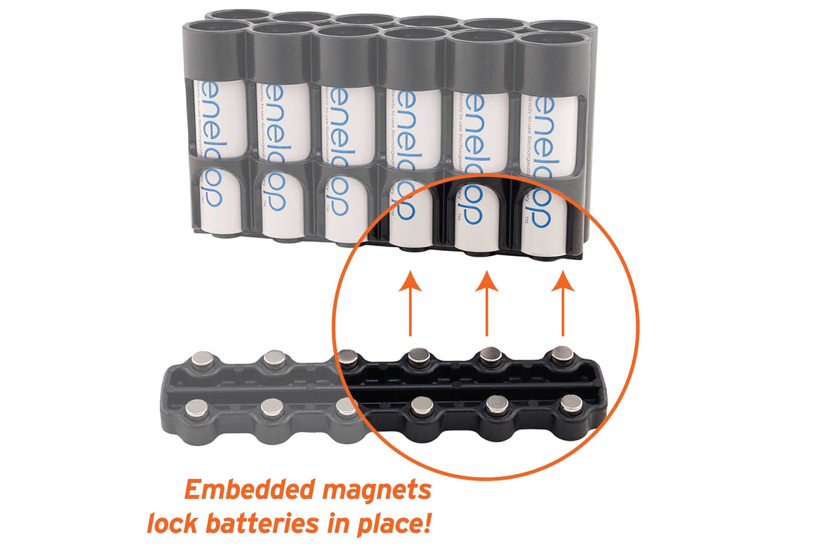 Magnetic AA 12 Pack Strip With Cradle (Carbon Fiber)