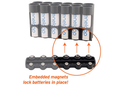 Magnetic AA 12 Pack Strip With Cradle (Carbon Fiber)