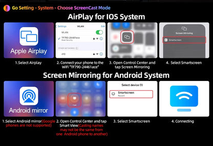 Portable Wireless CarPlay & Android Auto Screen – Size & DVR Options