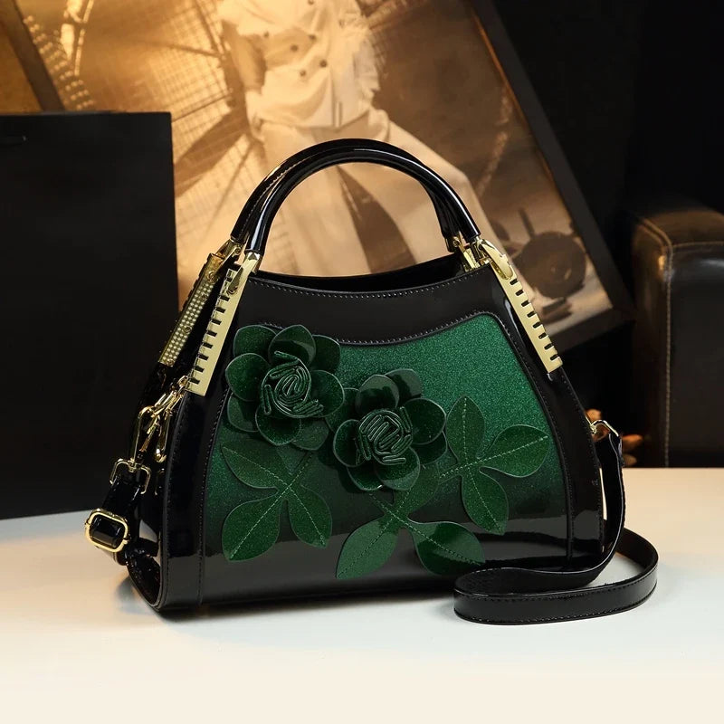 2026 Luxury Fashion Genuine Leather Women Handbags Shoulder Messenger Bag Female  New Large Capacity Flower Crossbody Tote Bags