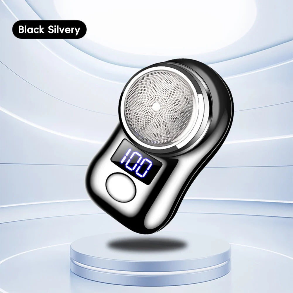 Men Shaving Tool Usb Rechargeable Portable Electric Shaver with Led Battery Display for Men Waterproof Mini Travel Rotary Razor