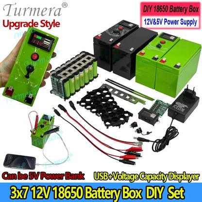 18650 Battery Box Holder 40A BMS with Voltage Capacity Displayer Rechargeable USB Power Bank Battery case Mobile Phone Charger