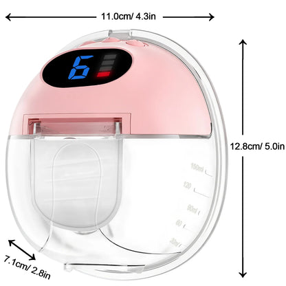Adjustable Suction Wearable Electric Breast Pump Hands‑Free In‑Bra Design Quiet Portable Breast Milk Pump for Daily Breastfeedin