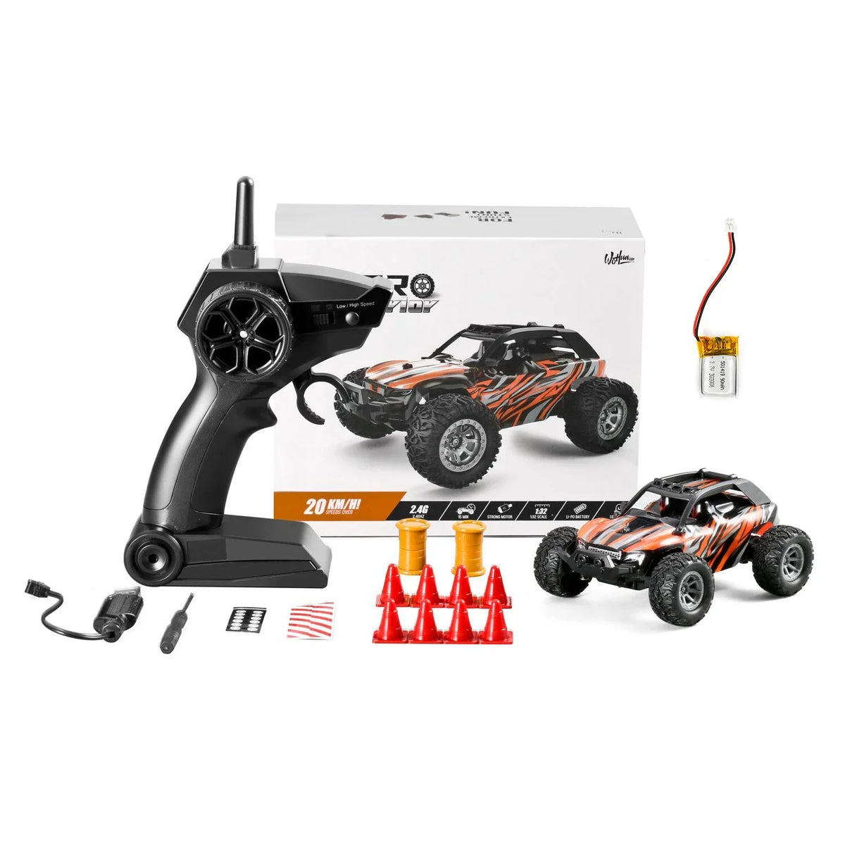 1:32 Scale 2.4G RC Car 20km/h High-Speed Off-Road 4WD Remote Control Toy for Kids Boys Gift