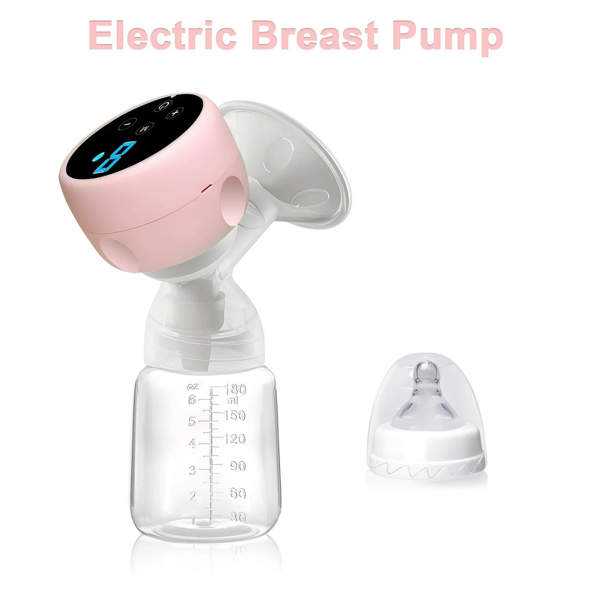 2-IN-1 Electric Breast Pump Portable Baby Nipple Bottle Smart Integrated Suction Breast Pump Milk Postpartum Fortable Breast