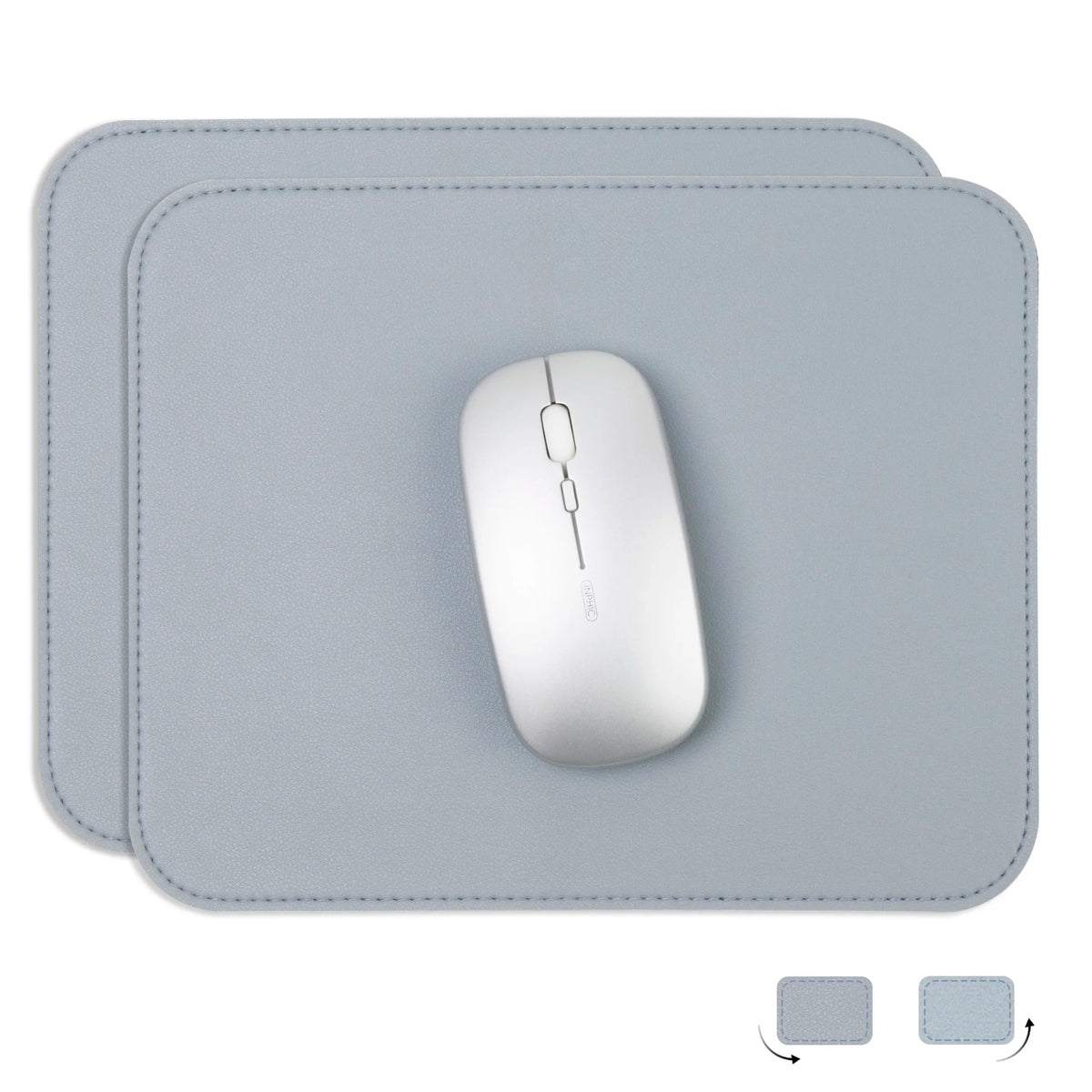 2pack Leather Mouse Pad with Stitched Edge for Laptop Computer PC Personality Desings Office Mouse Mat Pad 20X25CM