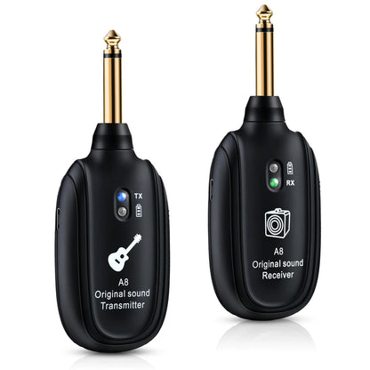 A8 UHF Electric Guitar Wireless System Transmitter Receiver Set Low latency Built-in Rechargeable For Electric Guitar Bass