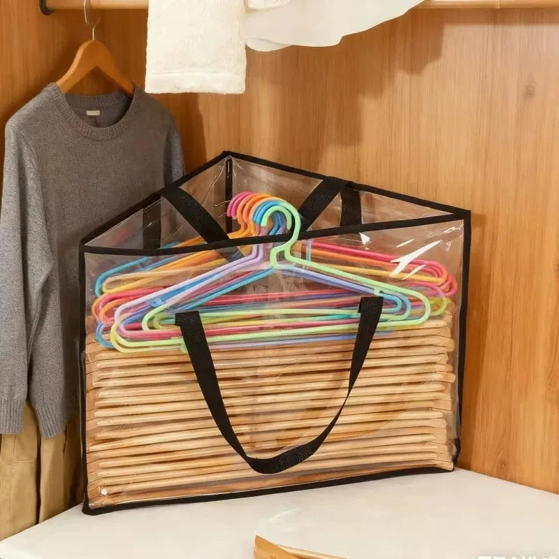 1pc Clothes Hanger Organizer Holder for Space Saving, Hanger Triangle Storage Bag with Handles for Closet Tidier Laundry