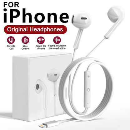 Original In-Ear Wired Earphones For Apple iPad iPhone 17 11 12 13 14 15 16 Pro Max TypeC Headphones Laptops Tablet 3.5mm Earbuds