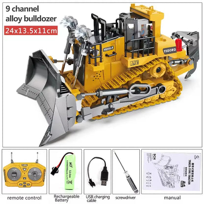 Remote Control Excavator Bulldozer Dump Truck Rc Car Toys Electric Engineering 2.4g High-Tech Vehicle Model Toys For Kids Gifts