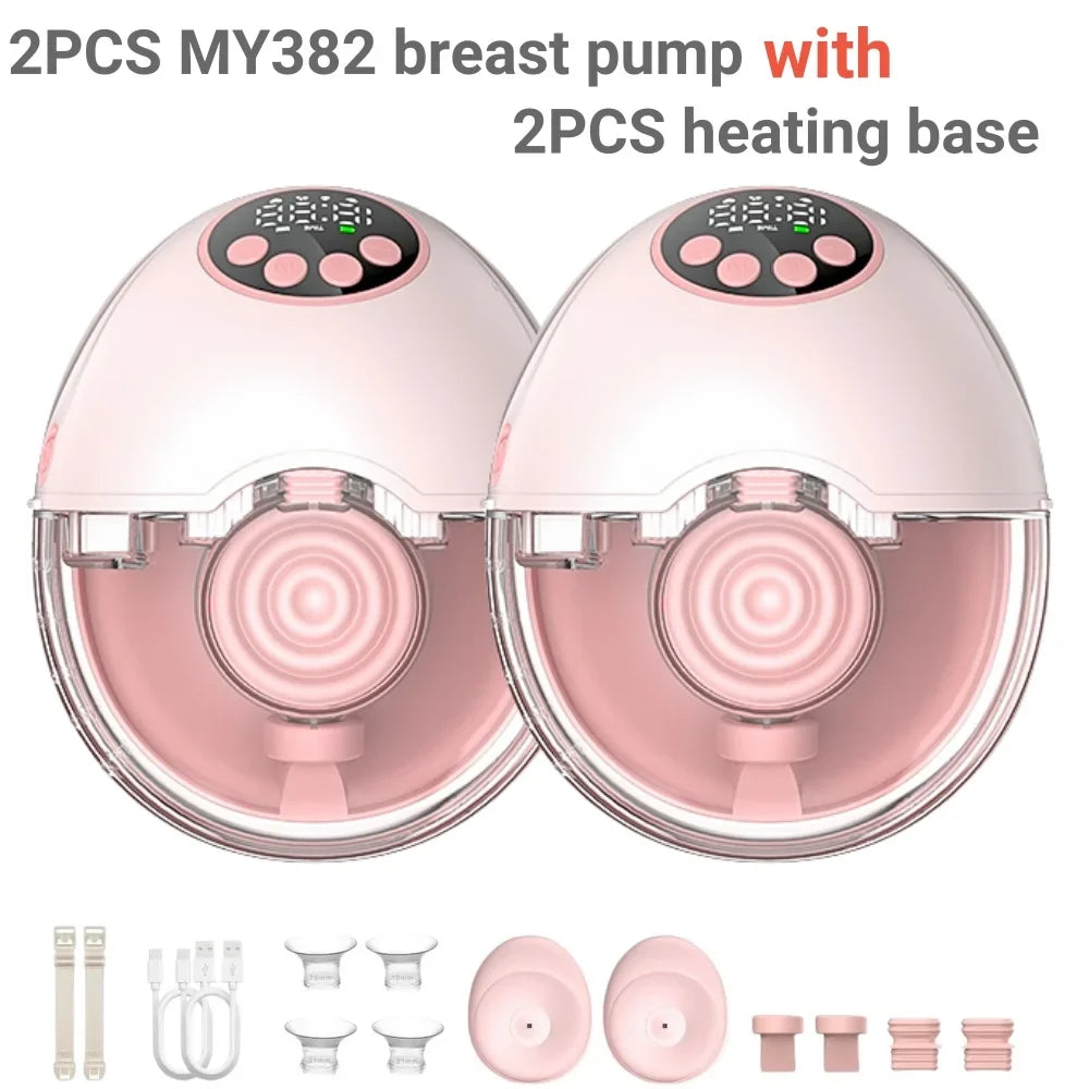 Wearable Breast Pump Electric Handsfree BPA Free With Heating &UV Sterilize Lid Optional Silent Wireless Upgrade Breastmilk Pump