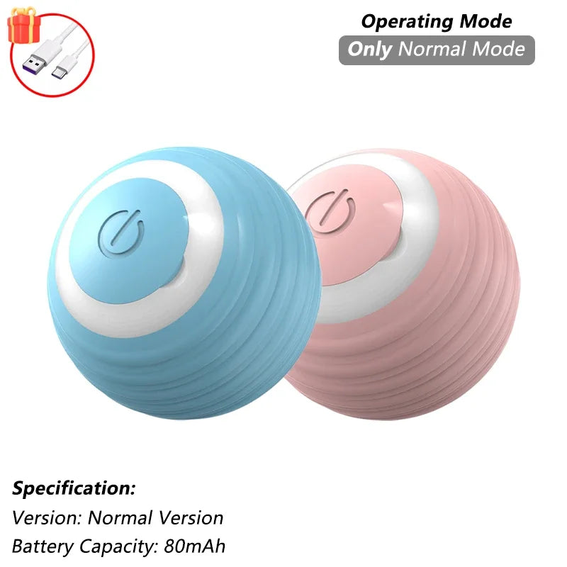 iLMH Cat Interactive Ball Toy Automatic Rolling Ball Faux Tail Rechargeable Smart Pet Electric Toy Pet Training Imitate Mouse