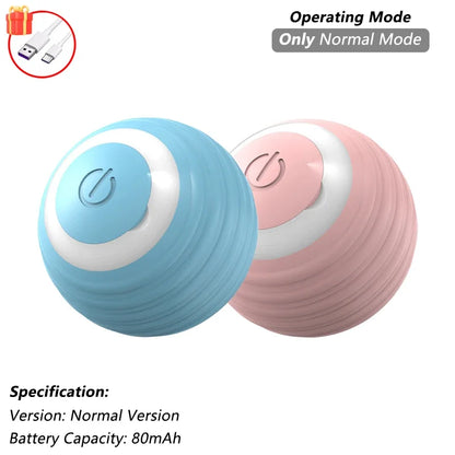 iLMH Cat Interactive Ball Toy Automatic Rolling Ball Faux Tail Rechargeable Smart Pet Electric Toy Pet Training Imitate Mouse