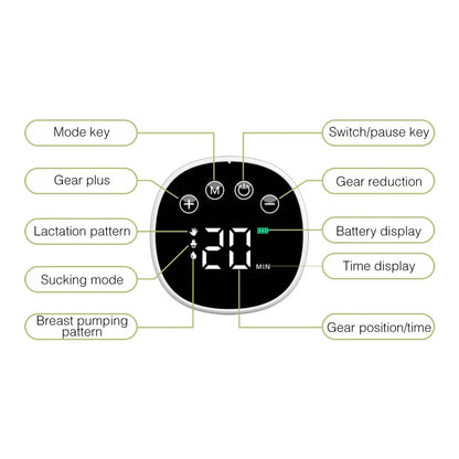 2pcs Wearable Breast Pum Hands Free Electric Breast Pump Silent Invisible Breast Pump 3 Modes 9 Levels of Suction 180ML Capacity