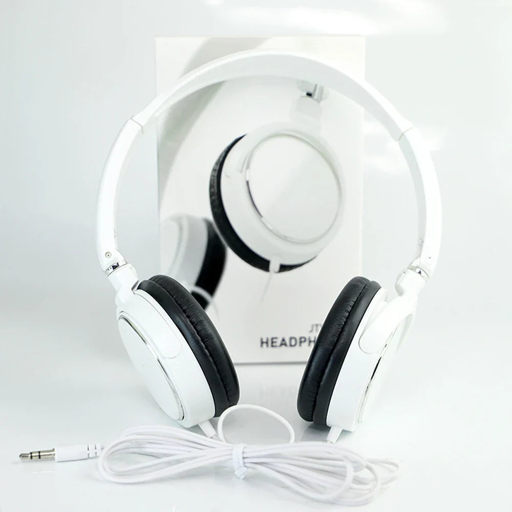 Universal 3.5mm Wired Computer Headphone Foldable Portable Music Gaming Headset Noise Canceling Sports Earphone Stereo Headset