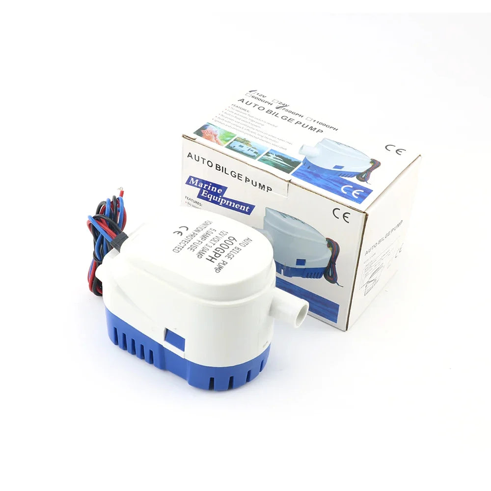 12V 24V DC Automatic Boat Submersible Bilge Pump Electric Marine Water Pump Small Auto 6500GPH 750GPH 1100GPH For Houseboat