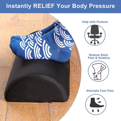Foot Rest for Under Desk, Soft Foam Office Accessory with Washable Cover, Foot Stool for Car Home Office, Relieves Leg & Ankle