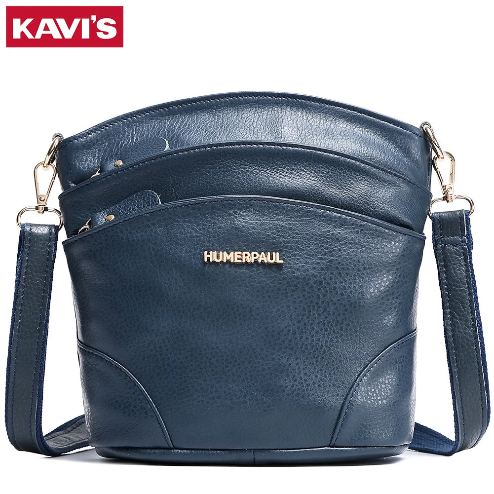 100% Genuine Leather Women Messenger Bags Casual Cell Phone Purse with