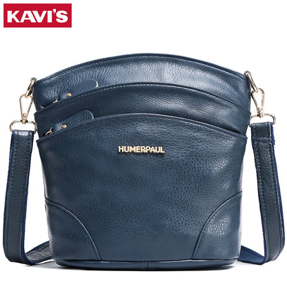 100% Genuine Leather Women Messenger Bags Casual Cell Phone Purse with