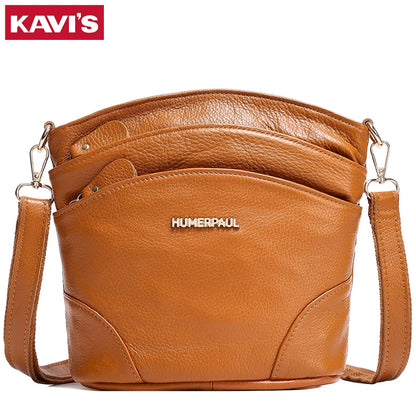 100% Genuine Leather Women Messenger Bags Casual Cell Phone Purse with
