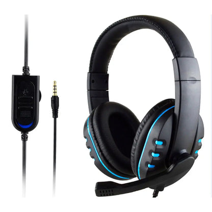 Headphones 3.5mm Wired Gaming Headset Earphones Music For PS4 Play Station 4 Game PC Chat Computer With Microphone