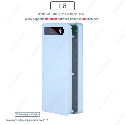 8/10*18650 Power Bank Cases Battery Holder Portable Dual USB Type C Charge Shell for iPhone Xiaomi Huawei 18650 Battery Cases