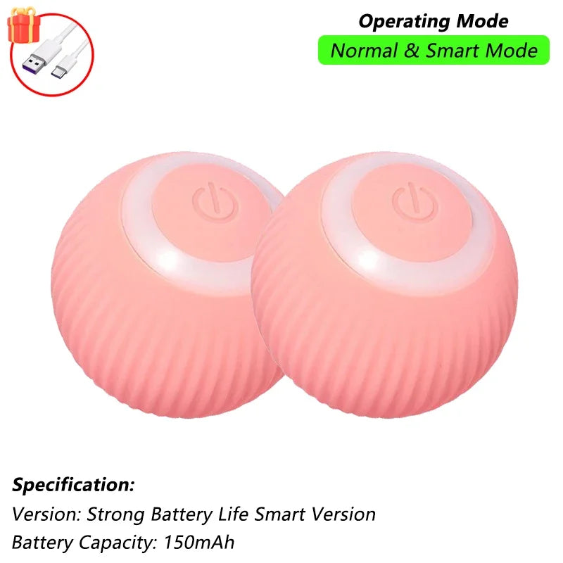 iLMH Cat Interactive Ball Toy Automatic Rolling Ball Faux Tail Rechargeable Smart Pet Electric Toy Pet Training Imitate Mouse