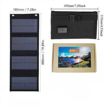 Backpack Pocket Carry Portable Foldable Waterproof Solar Charger 25W 100W Dual USB Solar Power Panel Outdoor Travel Emergency