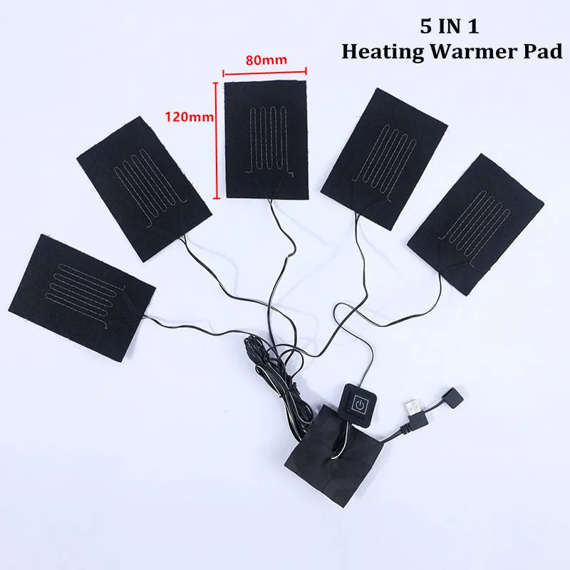 USB Clothes Heater Pad With 3 Gear Adjustable Temperature Electric Heating Sheet Heating Warmer Pad For Vest Jacket