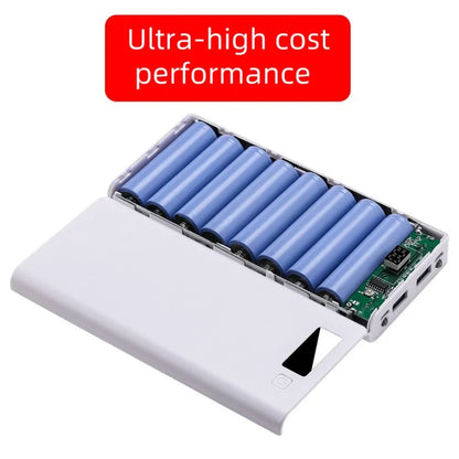 8*18650 Battery Charger Box Digital display panel Fast Charging USB Power Bank Battery Charge Box with LED Digital Display Light